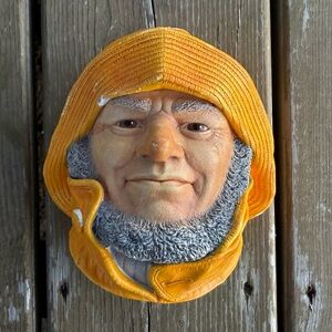Vintage 1984 Legend Products Helmsman Fisherman Chalkware Head Wall Hanging